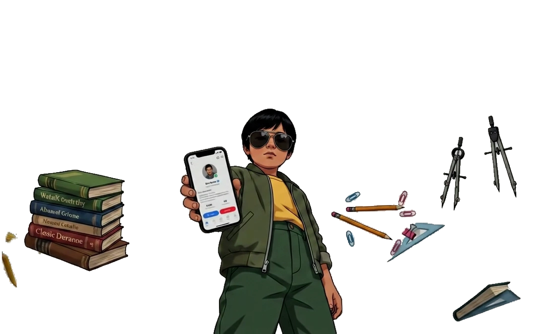 Indian Student learning on Paathshala
