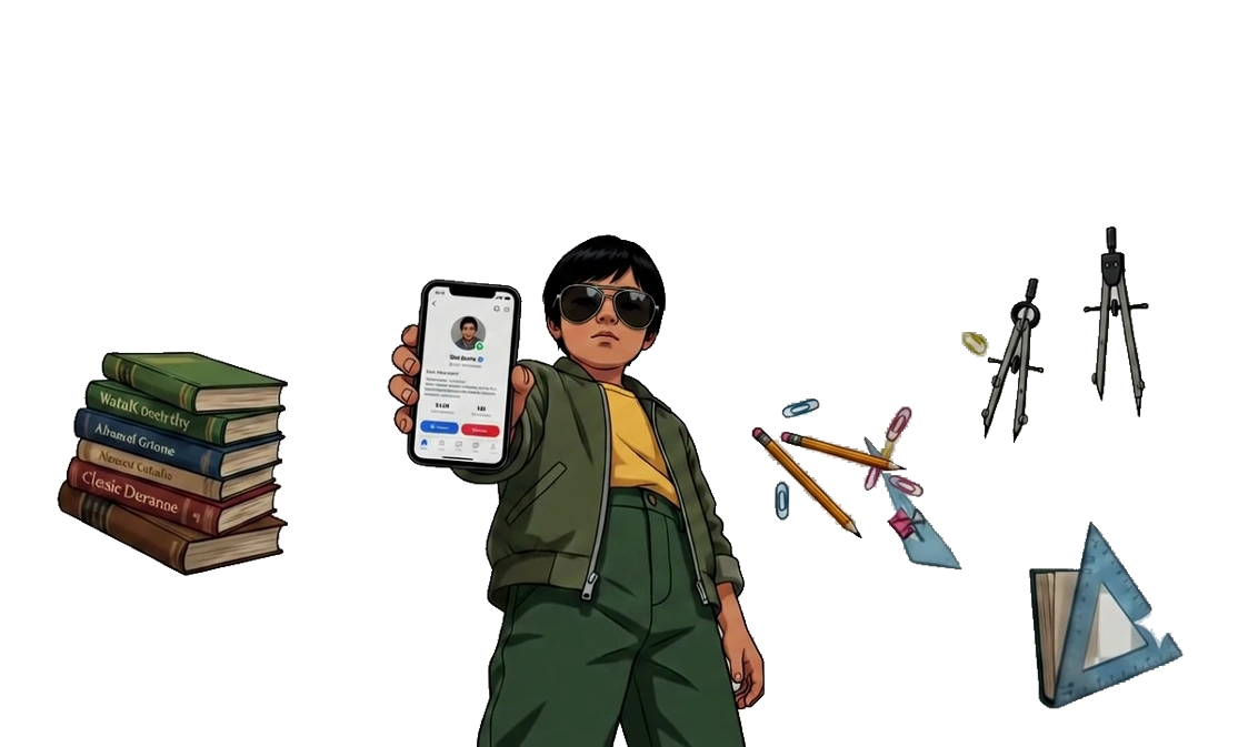 Indian Student learning on Paathshala