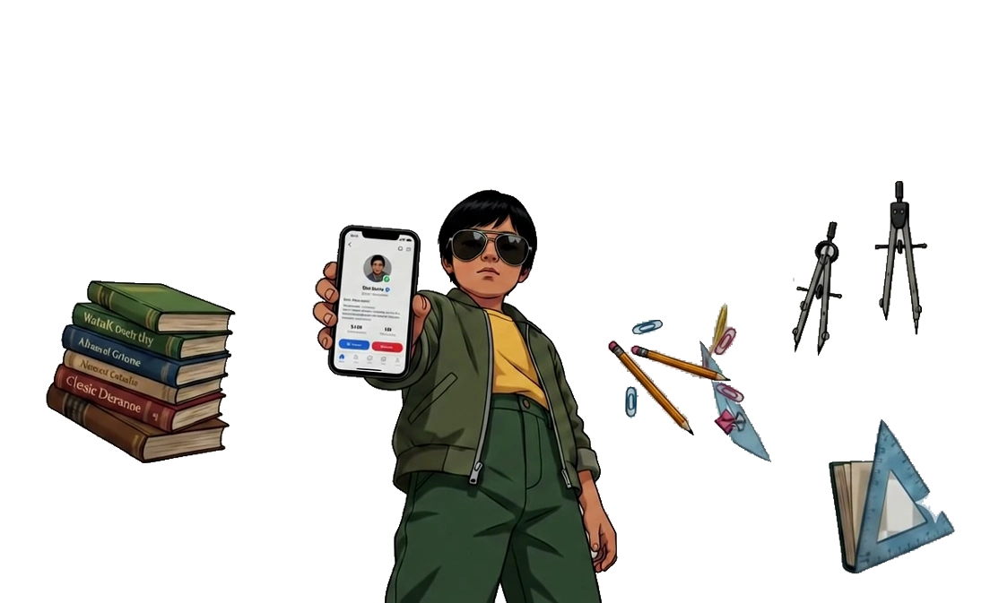 Indian Student learning on Paathshala